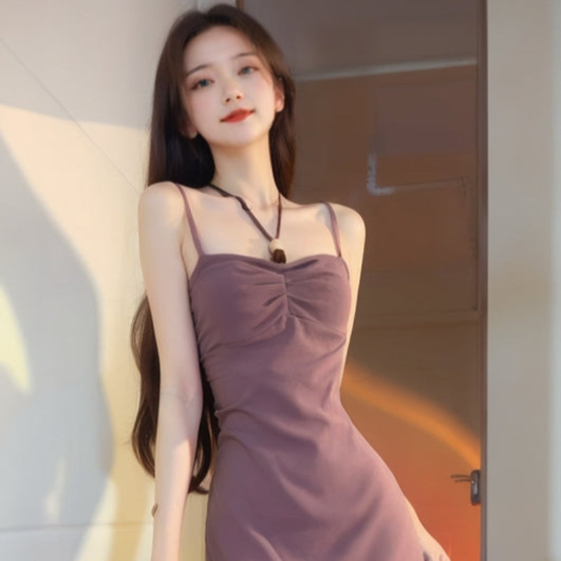 パープルキャミソールドレス