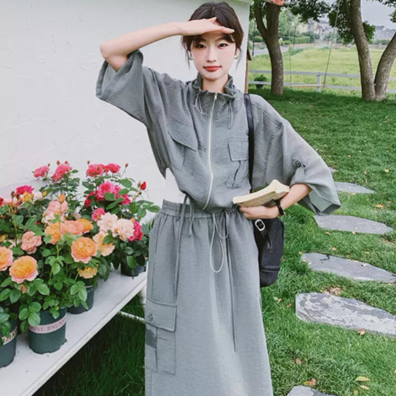 ワークスタイルトップス×スカートセット