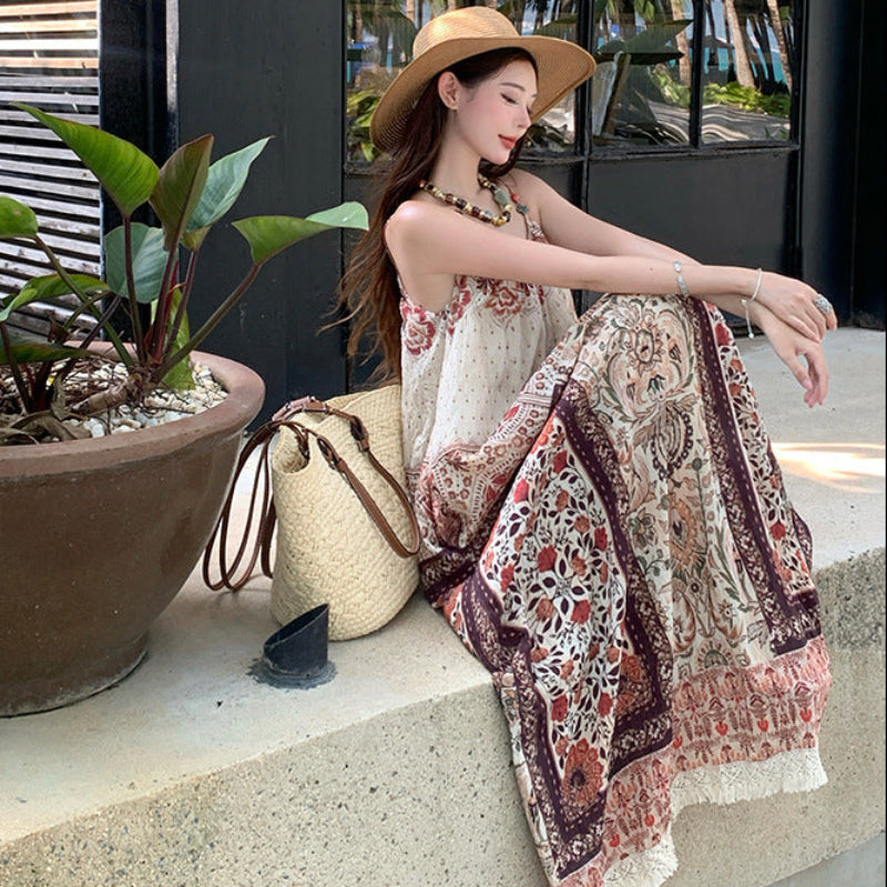 エスニックプリントキャミソールワンピース