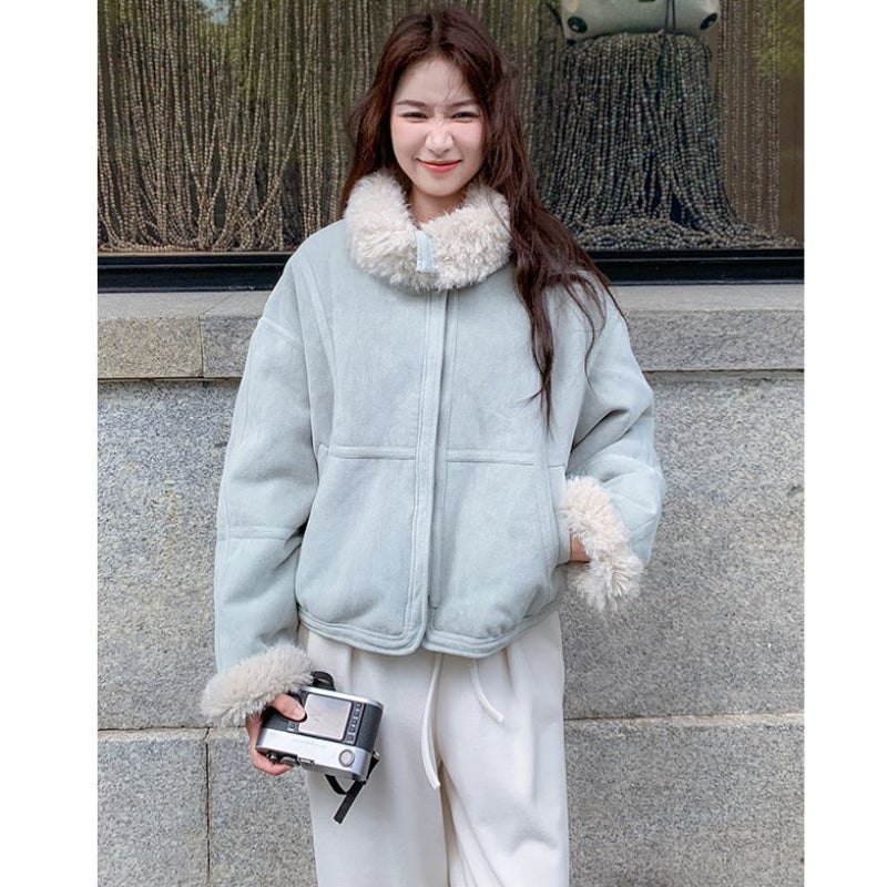 ファーライナー付きスエードタッチブルゾン(3colors)