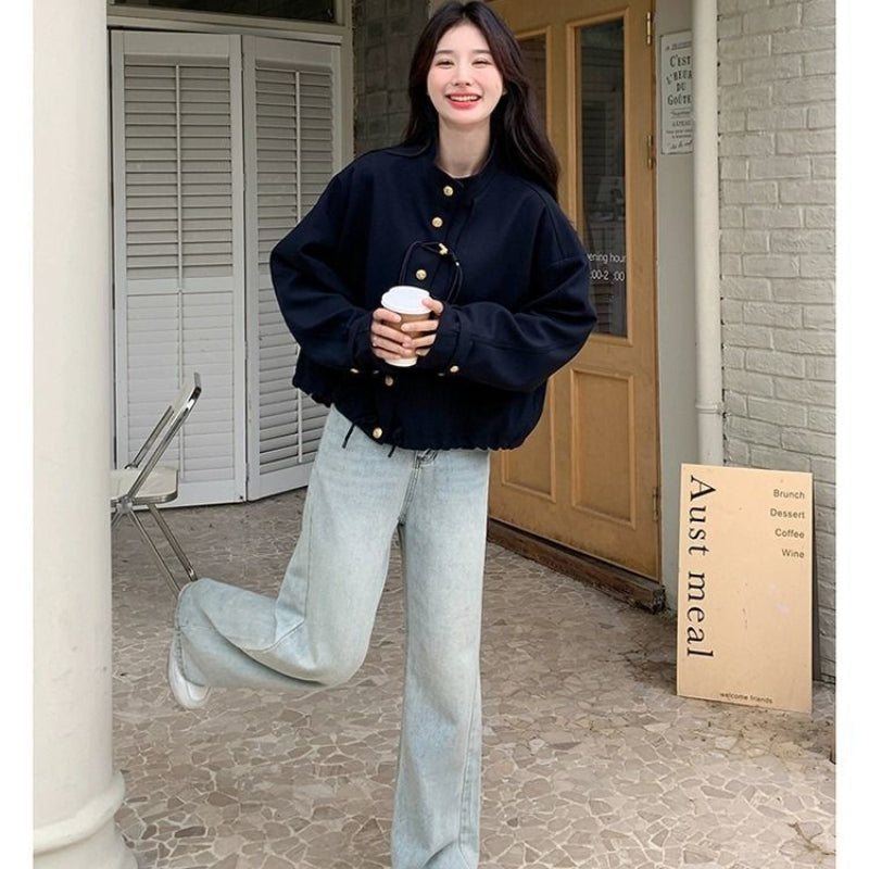 トレンチデザインネイビージャケット