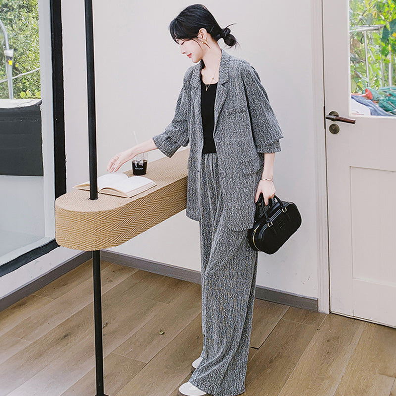 杢グレージャケットスーツセット