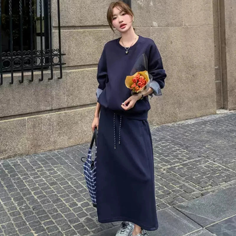 チェックカフストレーナー×スカートセット