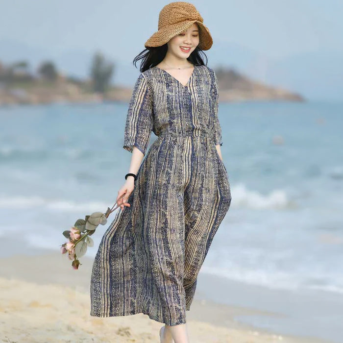 エスニックストライプワンピース