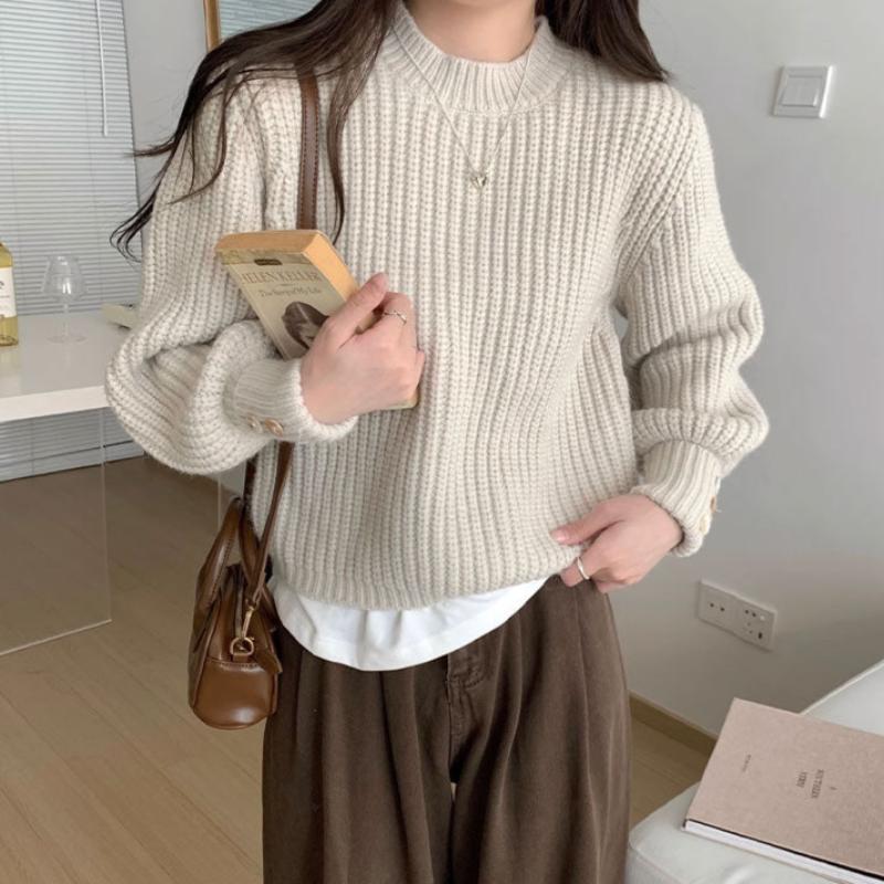 クルーネックリブセーター(4colors)