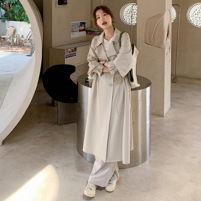 ヨーク付きミディアムレングストレンチコート