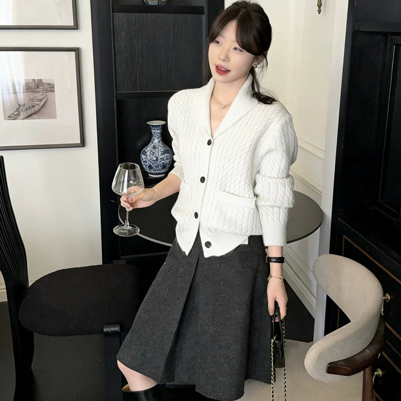 ケーブルニットカーディガン(4colors)