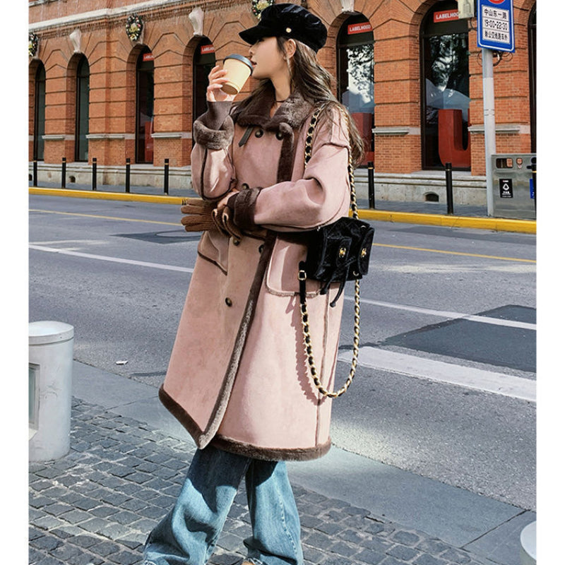 裏起毛ムートンロングコート(2colors)