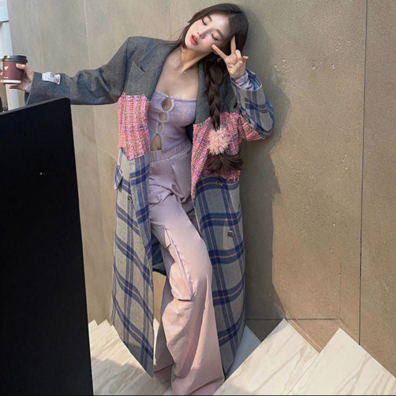 カラフルパッチワークロングコート