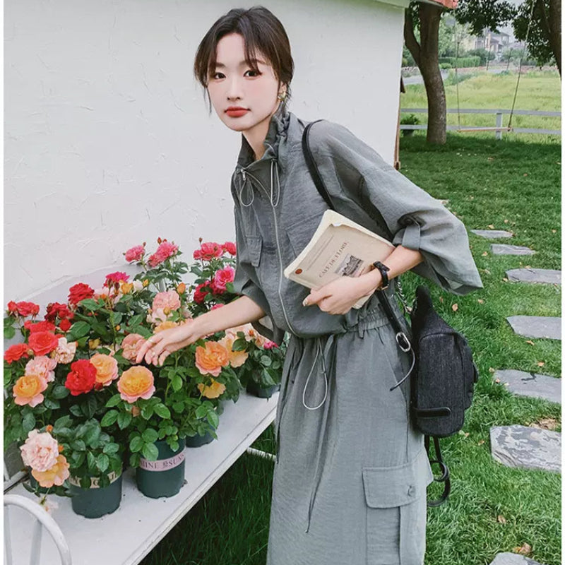 ワークスタイルトップス×スカートセット