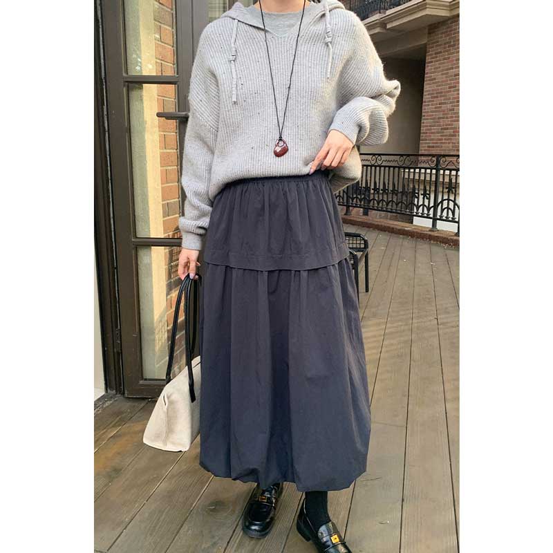 バルーンシルエットマキシスカート(4colors)