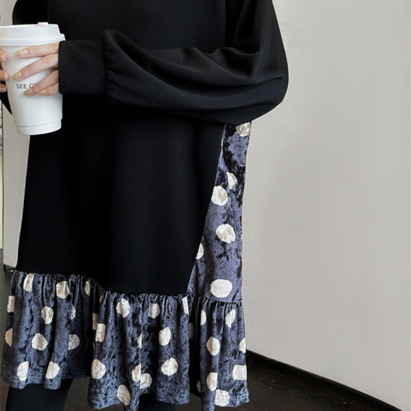 ブラックレイヤードドットチュニック