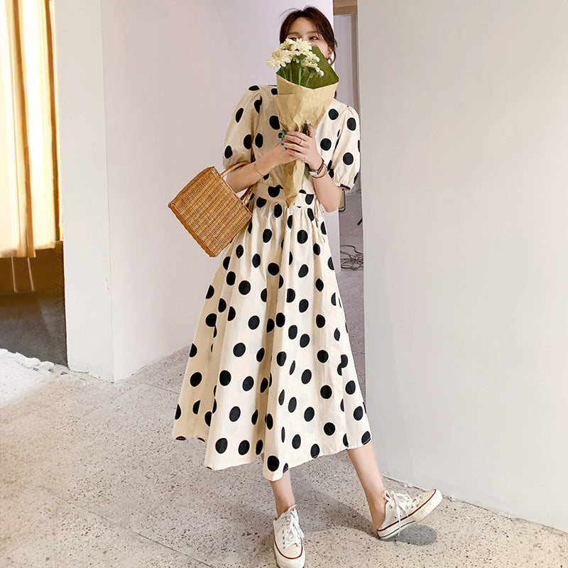 レトロドット柄ワンピース(2colors)