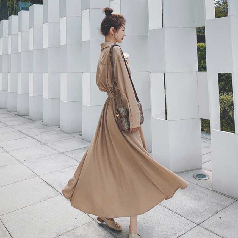 ウエストシェイプフレアワンピース(2colors)