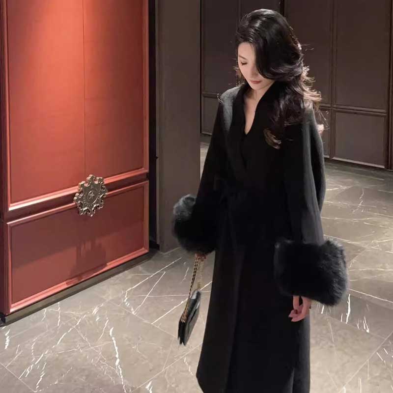 ファーカフスガウンコート(3colors)