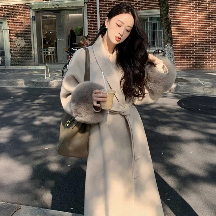 ファーカフスガウンコート(3colors)