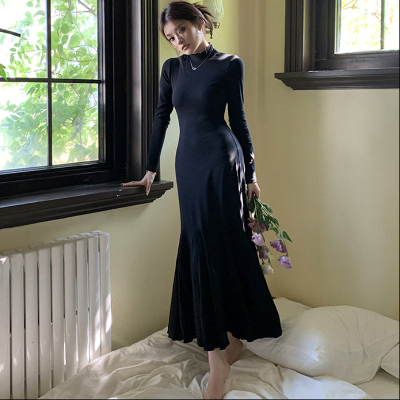 ハイネックマーメイドニットワンピース