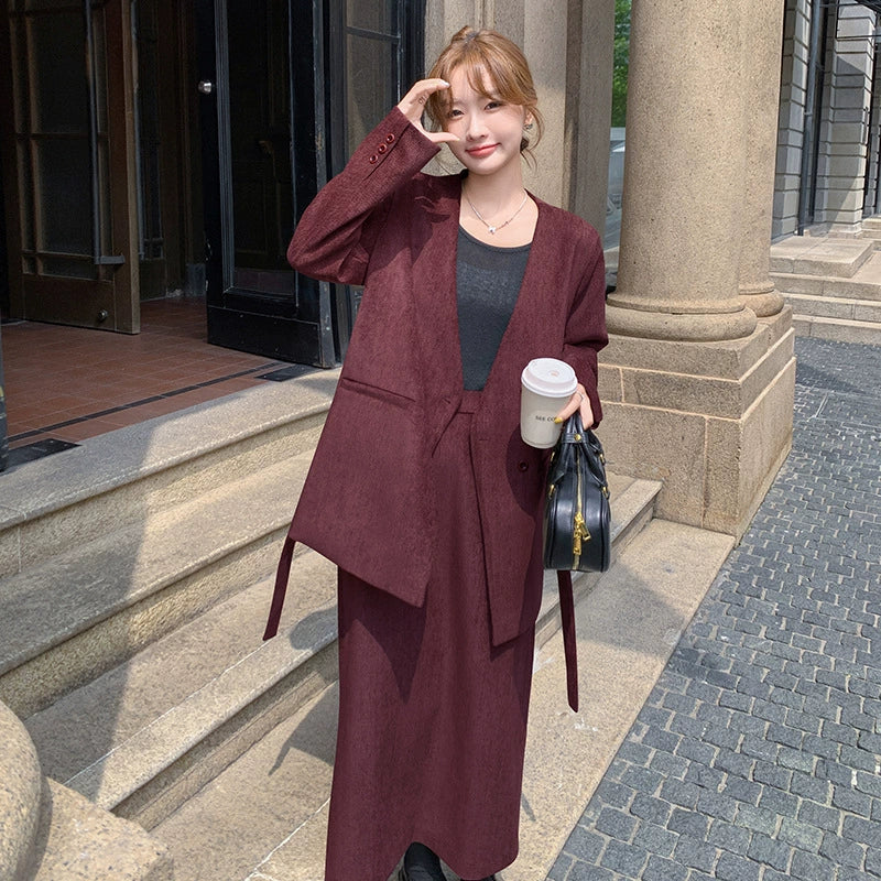 スカートスーツセットアップ(2colors)