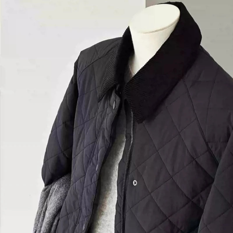 コーデュロイステンカラーキルティングジャケット