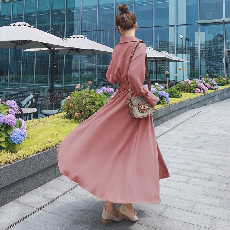 ウエストシェイプフレアワンピース(2colors)