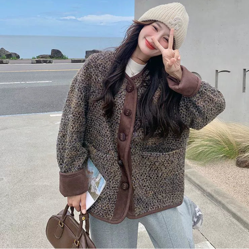 コーヒーブラウンツイードジャケット