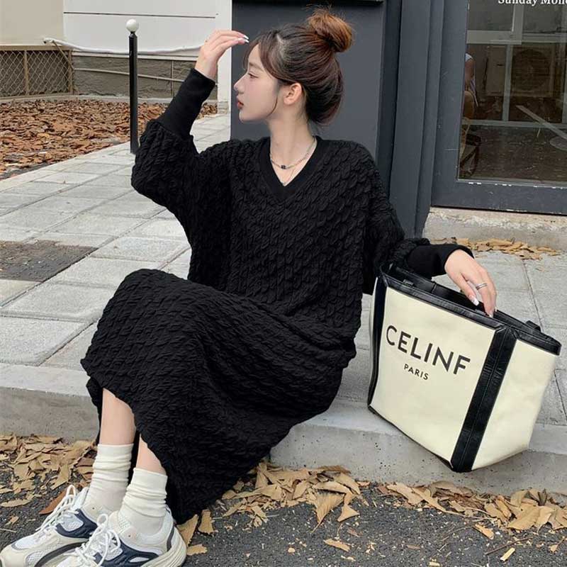 ワッフルニットワンピース