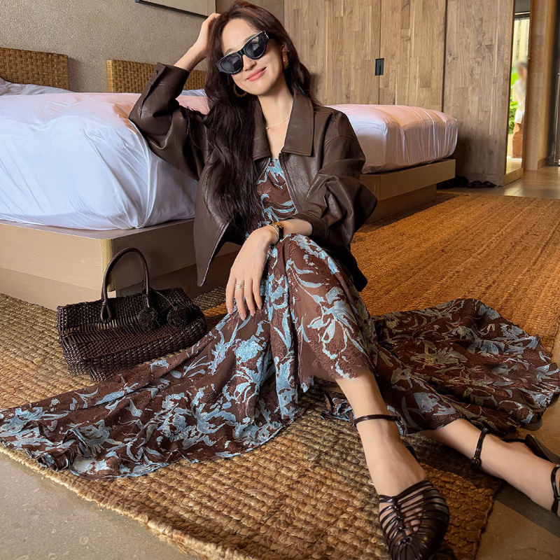 アートフラワーキャミソールワンピース(2colors)