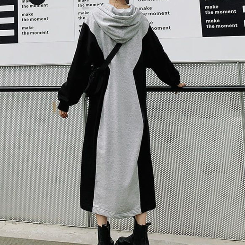 バイカラーパーカーワンピース