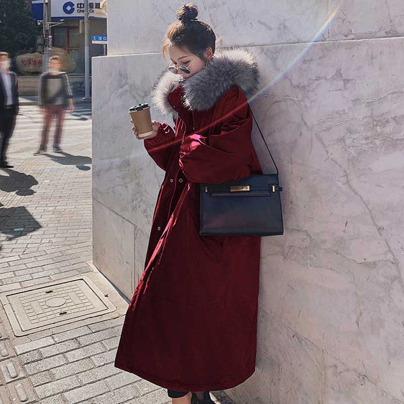 ファーフーデッドロングコート(3colors)