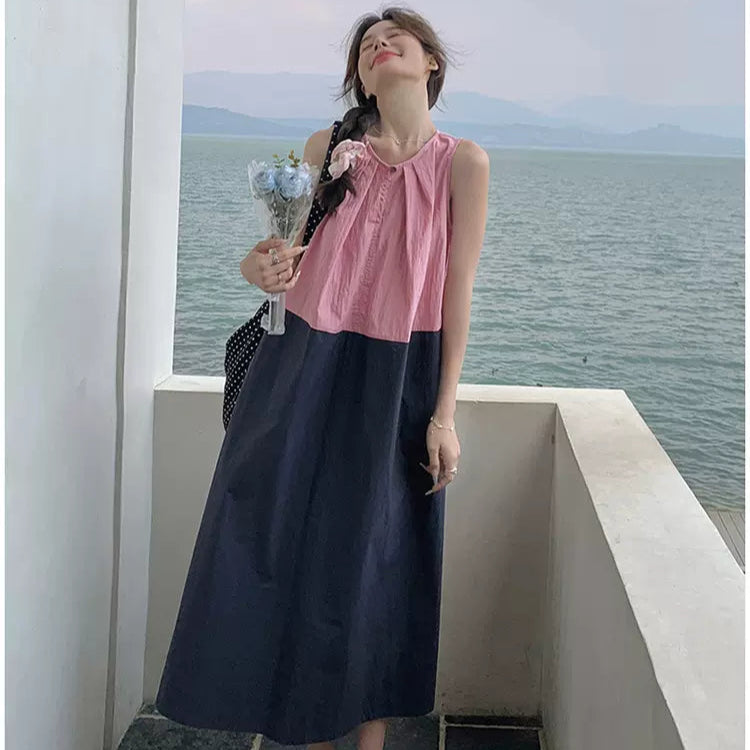 ブロッキングバイカラーワンピース