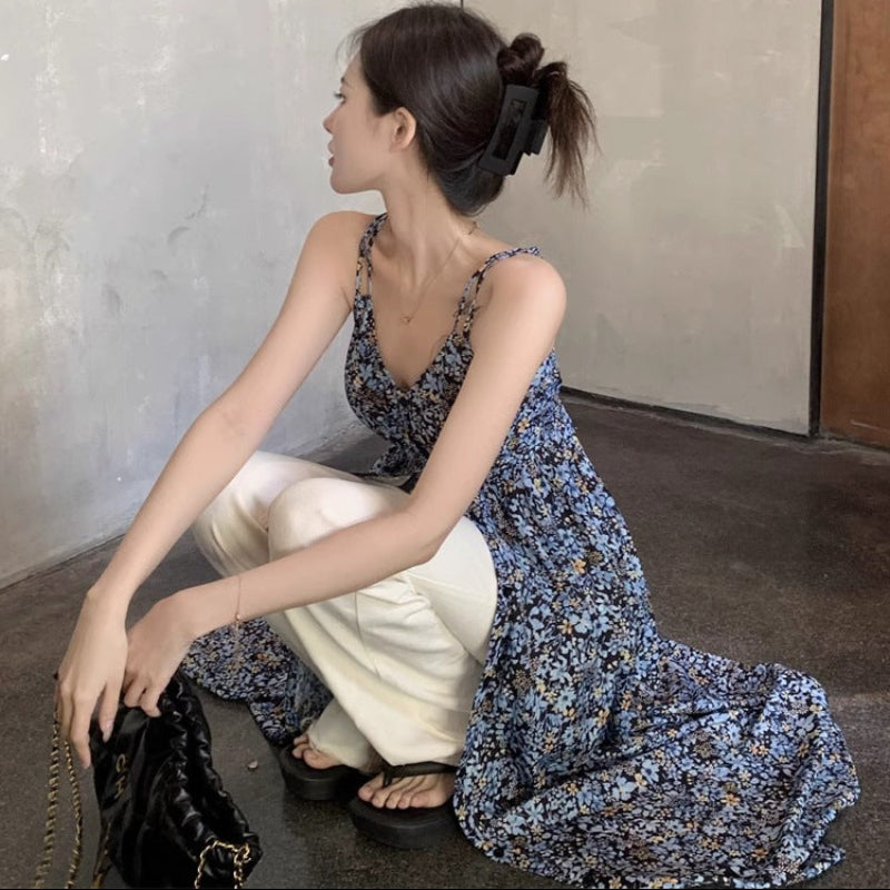 フロントスリットキャミソールワンピース