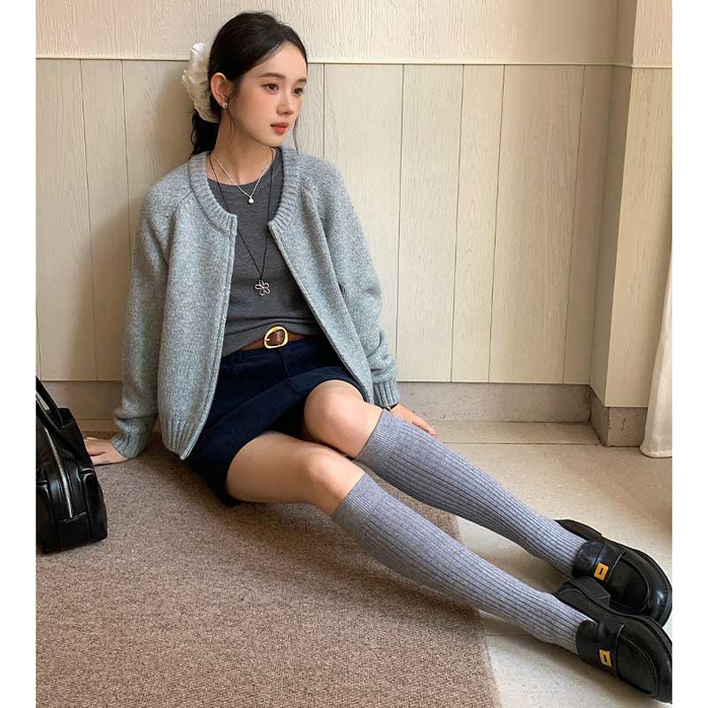 ラウンドネックニットカーディガン(4colors)