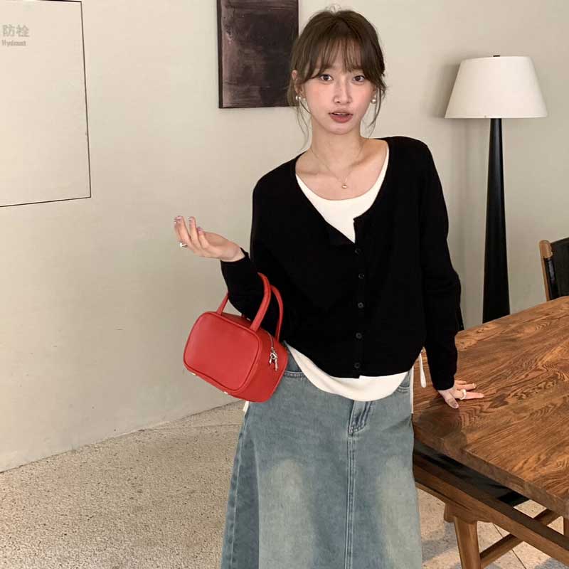 レイヤード風サイドギャザートップス(5colors)