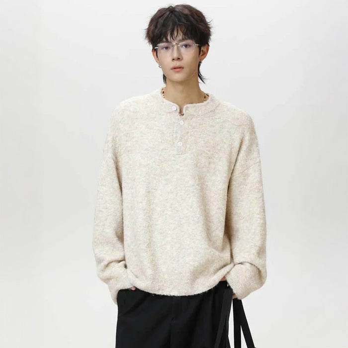 ハーフボタンボリュームニット(4colors)