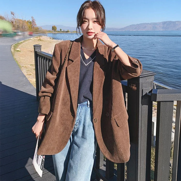 コーデュロイブラウンジャケット