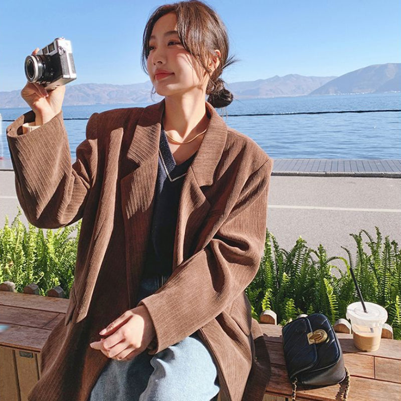 コーデュロイブラウンジャケット