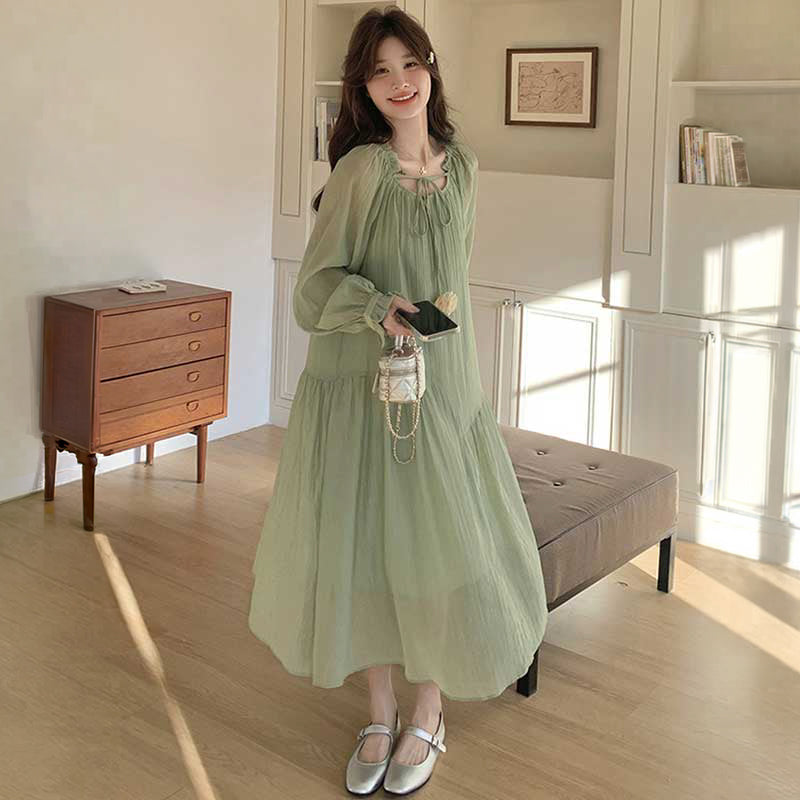 シフォンギャザーワンピース