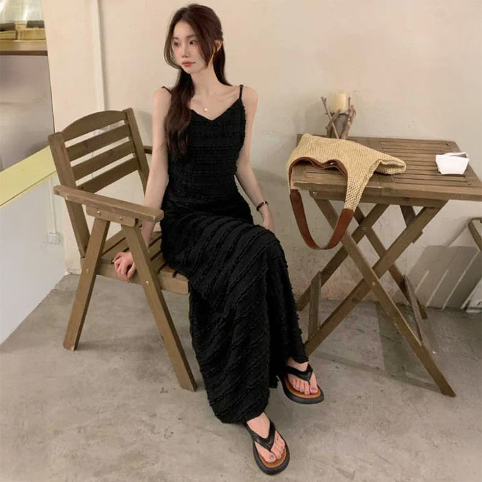 フリンジボーダーキャミワンピース(2colors)