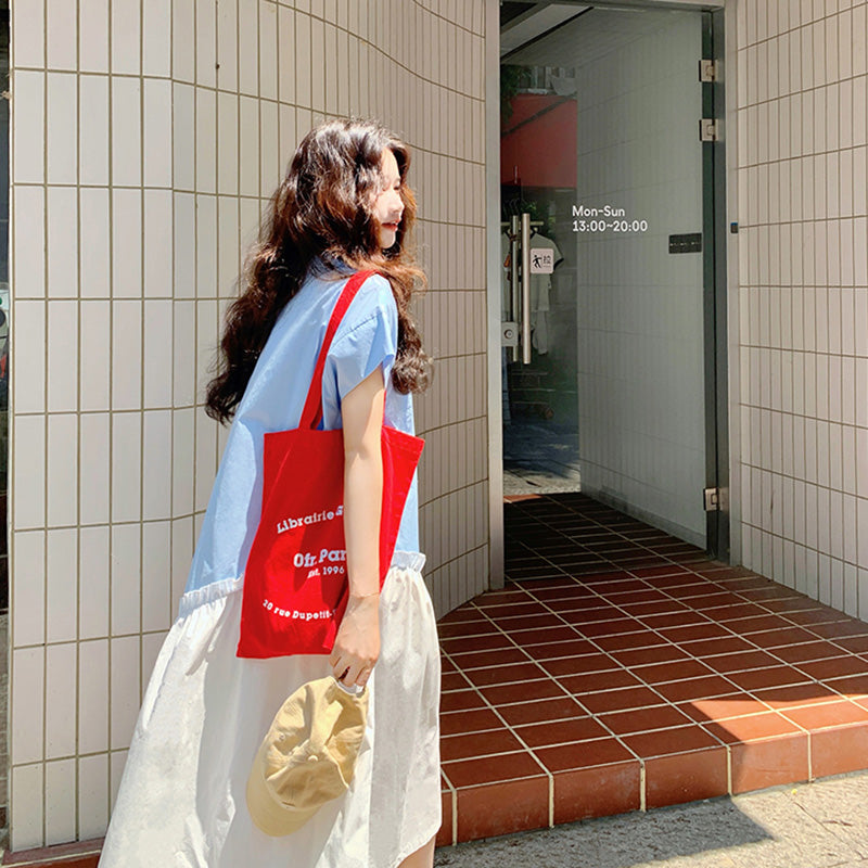 アシンメトリー切り替えシャツワンピース