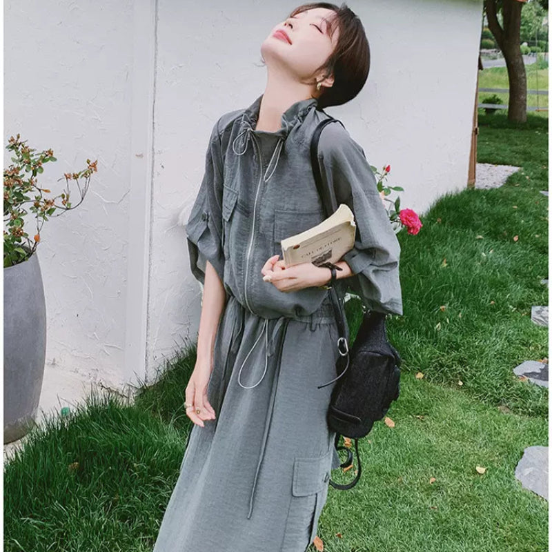 ワークスタイルトップス×スカートセット