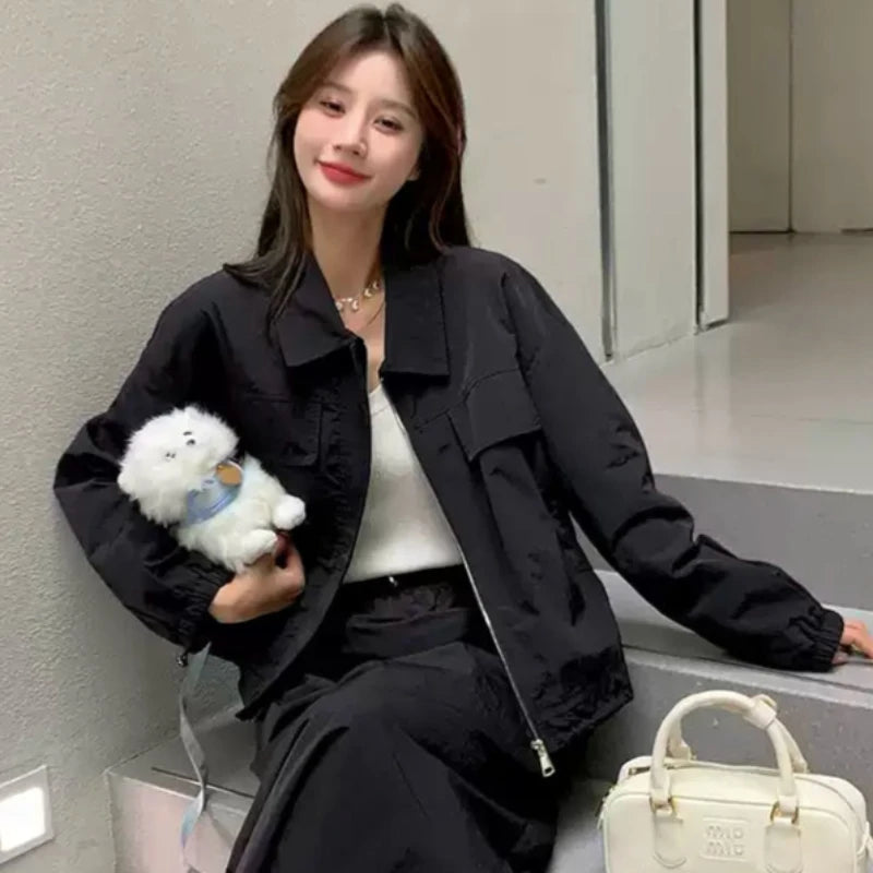 テックダブルポケットブルゾン×ロングスカートセットアップ