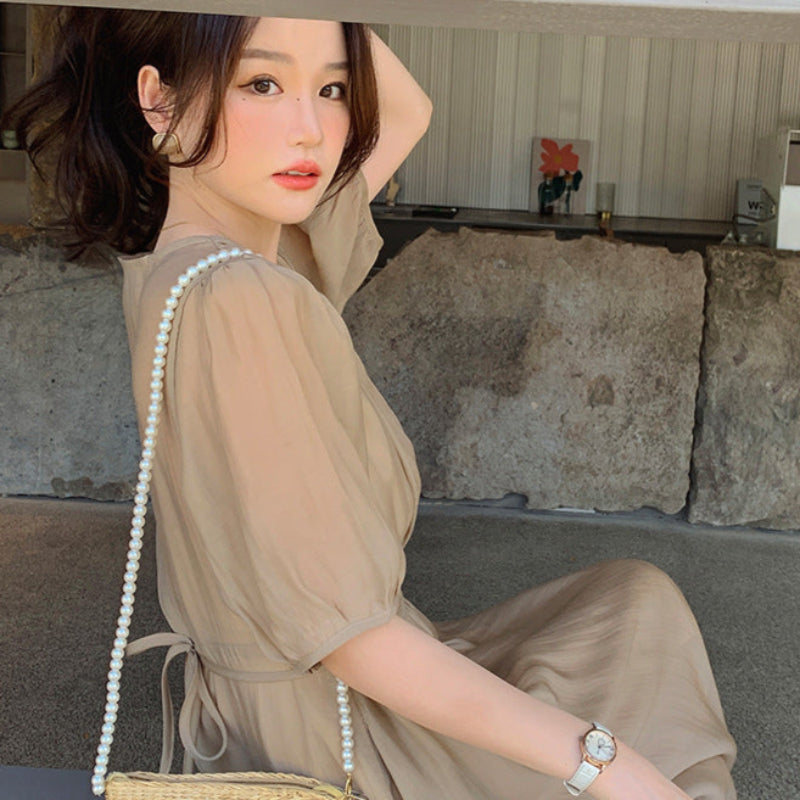 カシュクールシアーワンピース(2colors)