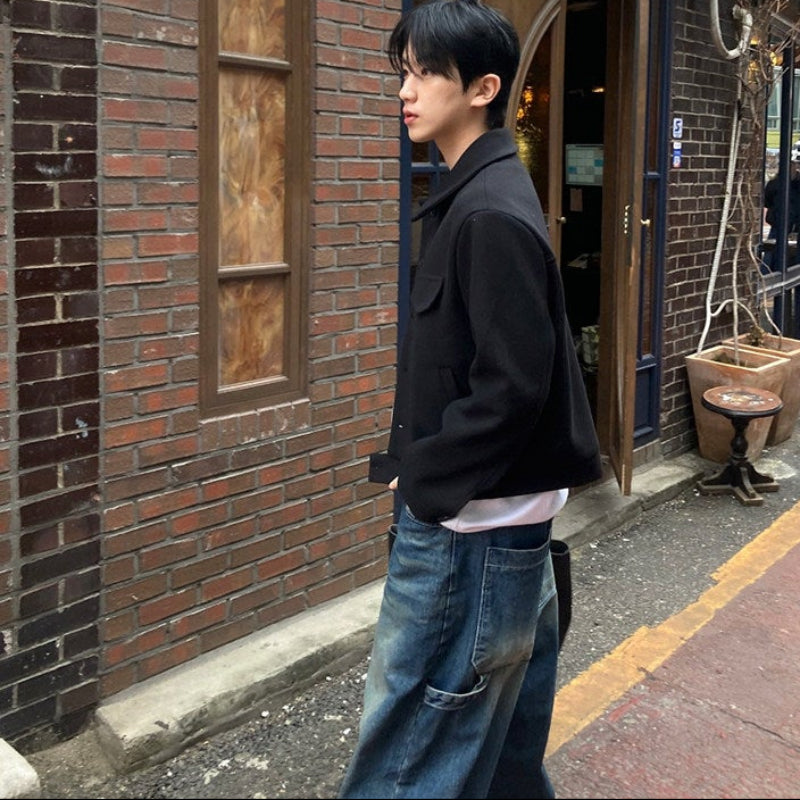 ラペルカラーショート丈ジャケット(2colors)