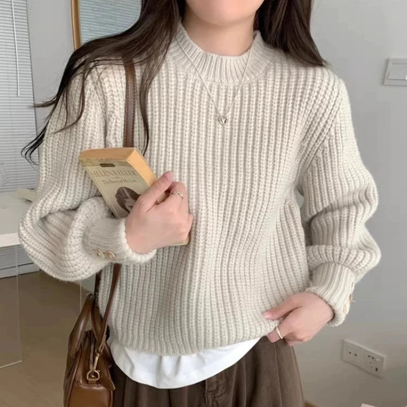 クルーネックリブセーター(4colors)