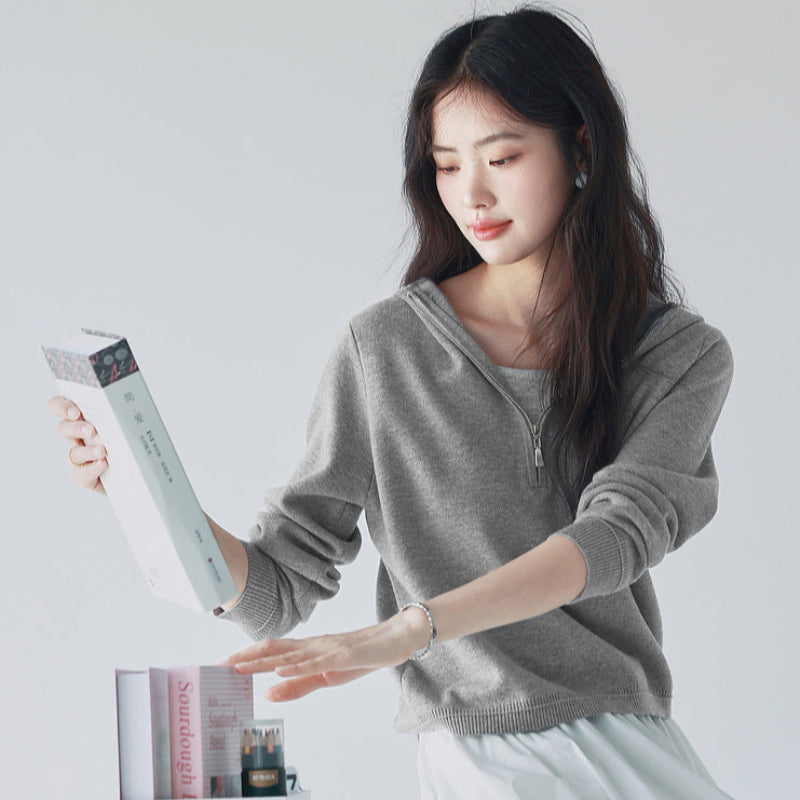 レイヤードショートパーカー(2colors)