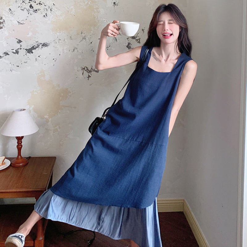 ノースリーブレイヤードワンピース(2colors)