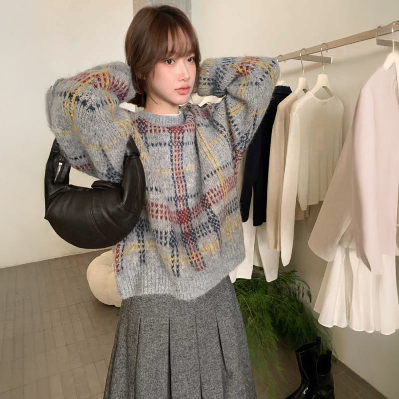 ノルディックチェックニット