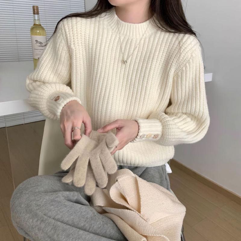 クルーネックリブセーター(4colors)