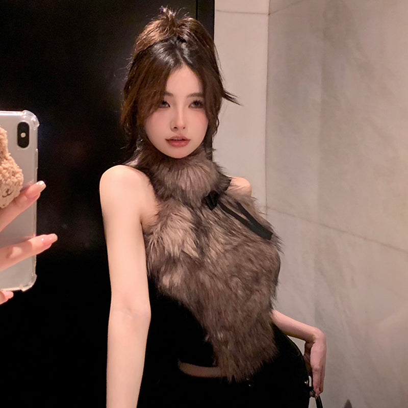 バックレスファーベスト