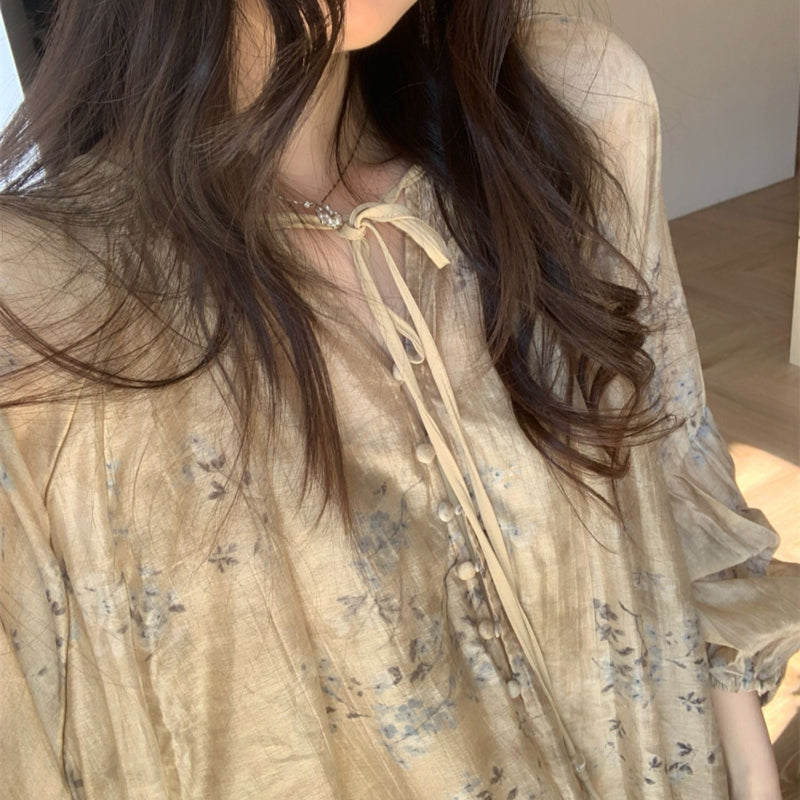 ベルベットベスト×フラワーワンピースコーデセット